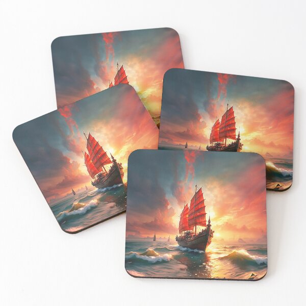 Item preview, Chinese junk in heavy seas designed and sold by Made-by-Gus.