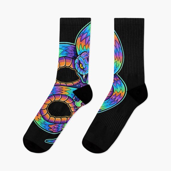 Item preview, Neon Serpent Strike – Psychedelic Snake Tattoo Art designed and sold by Vrixat.