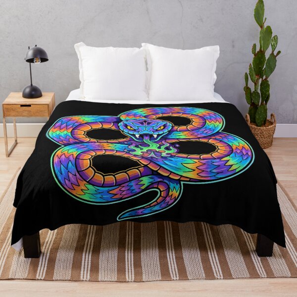 Item preview, Neon Serpent Strike – Psychedelic Snake Tattoo Art designed and sold by Vrixat.