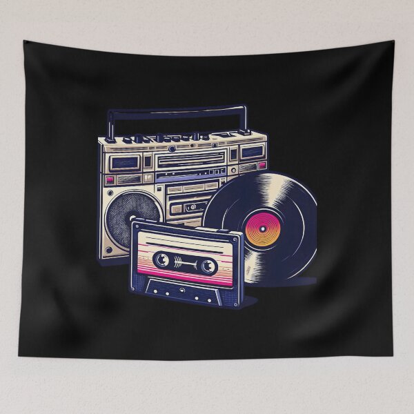 Item preview, 90'S Retro Boombox Cassette  Vinyl Record designed and sold by discriminatio.