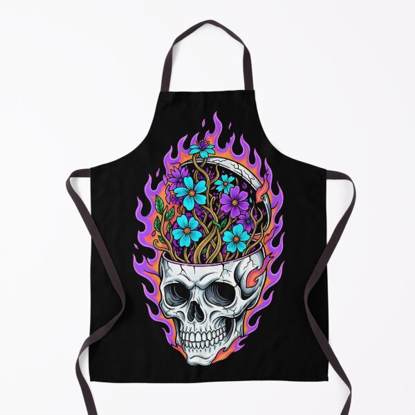 Item preview, Astral Skull Bloom – Neon Skull with Flowers designed and sold by Vrixat.