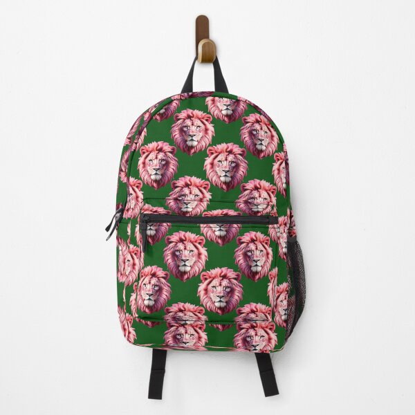 Item preview, Pink Lion Head Pattern Design - Green designed and sold by PatternTitan.