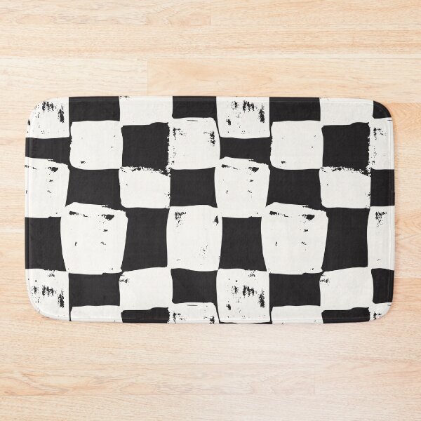 Item preview, Uneven black and white weathered distressed look checkerboard  designed and sold by PrettywithColor.