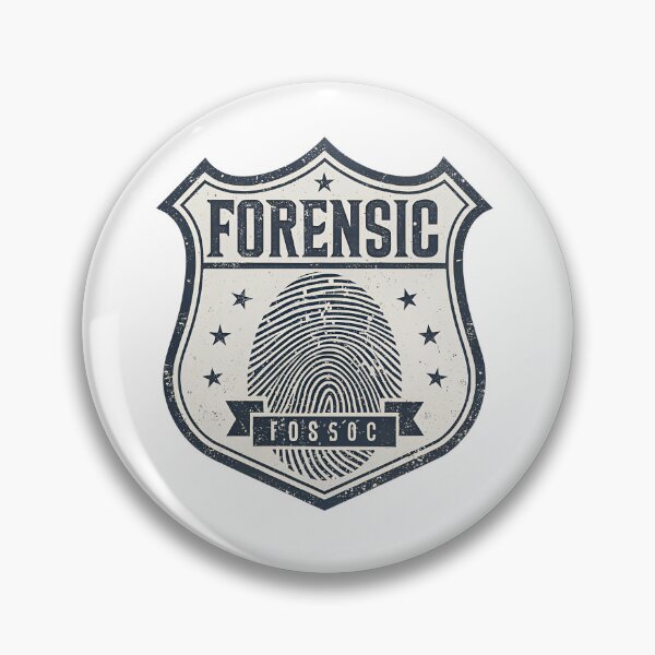 Item preview, Forensic Science Fingerprint Retro Badge – Distressed Typography Design designed and sold by VividOrganica.