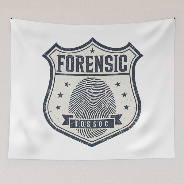 Item preview, Forensic Science Fingerprint Retro Badge – Distressed Typography Design designed and sold by VividOrganica.