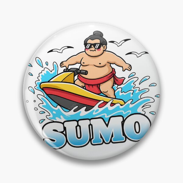 Item preview, Funny Sumo Wrestler on Jetski Cartoon | Bold Comic T-Shirt & Stickers | SoberSips designed and sold by SoberSips.