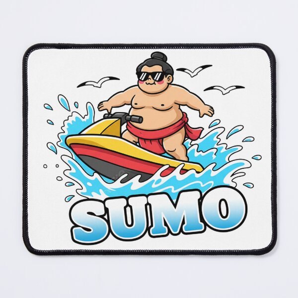 Item preview, Funny Sumo Wrestler on Jetski Cartoon | Bold Comic T-Shirt & Stickers | SoberSips designed and sold by SoberSips.