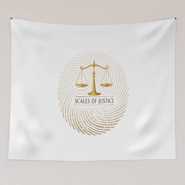Item preview, Scales of Justice Minimal Design – Elegant Serif Font with Fingerprint Watermark designed and sold by VividOrganica.