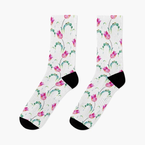 Item preview, Watercolor Pink Decorative Tulips designed and sold by Farissa Designs.