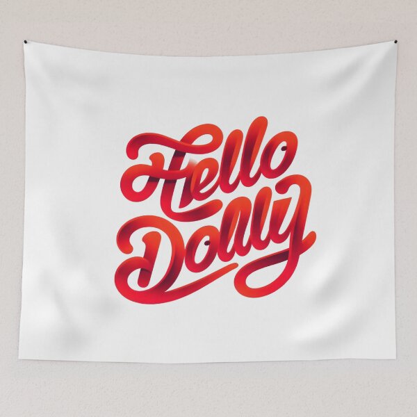 Item preview, "Hello Dolly" Red Script Lettering Art designed and sold by Apex Designs.