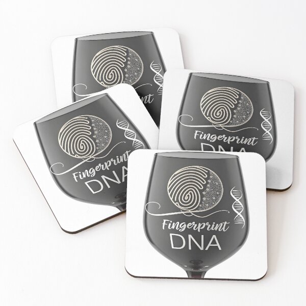 Item preview, Forensic Wine Glass Design – DNA Strand & Fingerprint Swirl Modern Feminine Style designed and sold by VividOrganica.