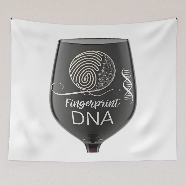 Item preview, Forensic Wine Glass Design – DNA Strand & Fingerprint Swirl Modern Feminine Style designed and sold by VividOrganica.