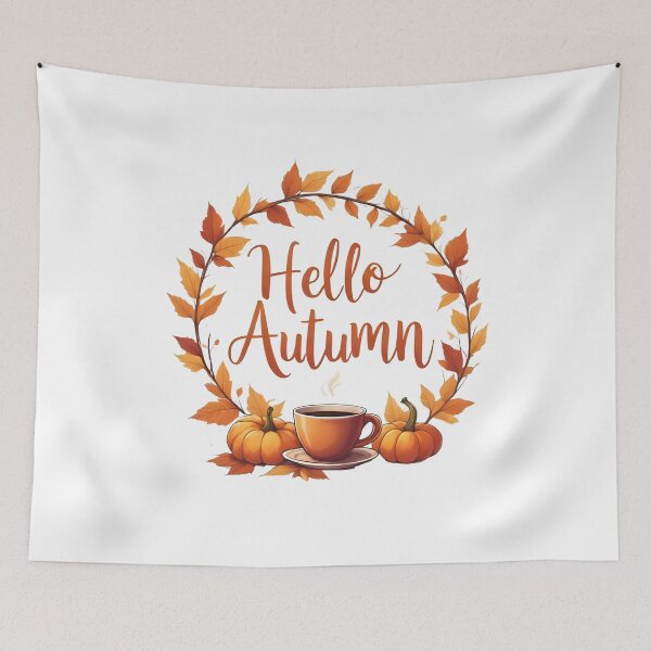 Item preview, Hello Autumn – Cozy Fall Aesthetic Design designed and sold by Pixel--Threads.