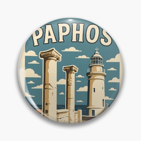 Item preview, Paphos Cyprus Illustration | Ancient Columns & Lighthouse Souvenir Design designed and sold by CreationbyNiki.