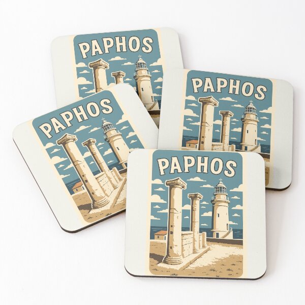 Item preview, Paphos Cyprus Illustration | Ancient Columns & Lighthouse Souvenir Design designed and sold by CreationbyNiki.
