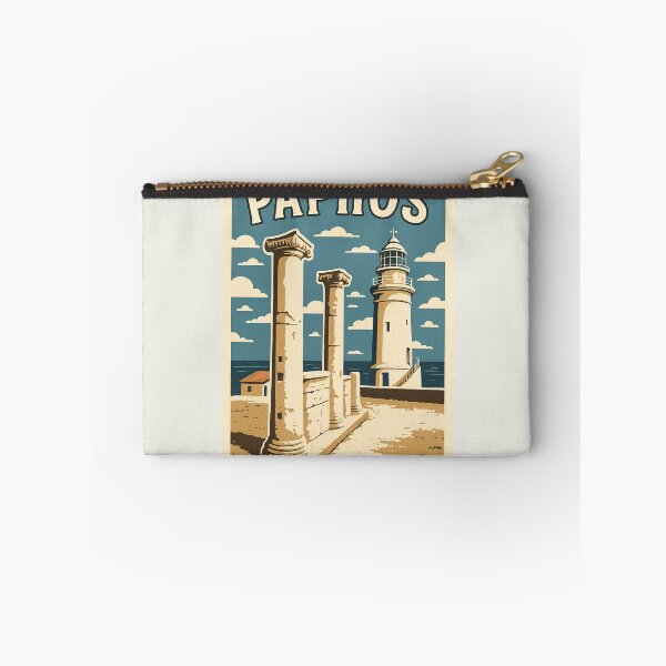 Item preview, Paphos Cyprus Illustration | Ancient Columns & Lighthouse Souvenir Design designed and sold by CreationbyNiki.