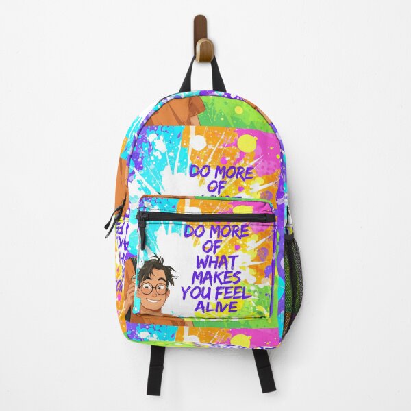 Item preview, Colorful Cartoon Boy with Bubble Tea – Motivational Quote "Do More of What Makes You Feel Alive" Tags: designed and sold by Inkora-Art.