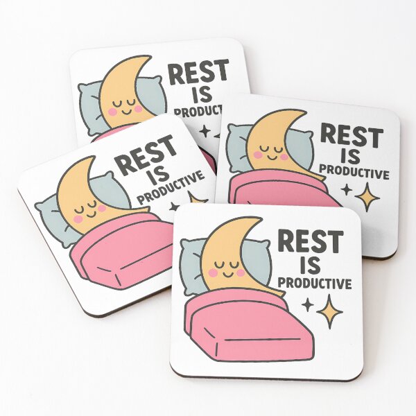 Item preview, Cute Moon Sleeping Rest is Productive Positive Mental Health Art designed and sold by wikawiki.