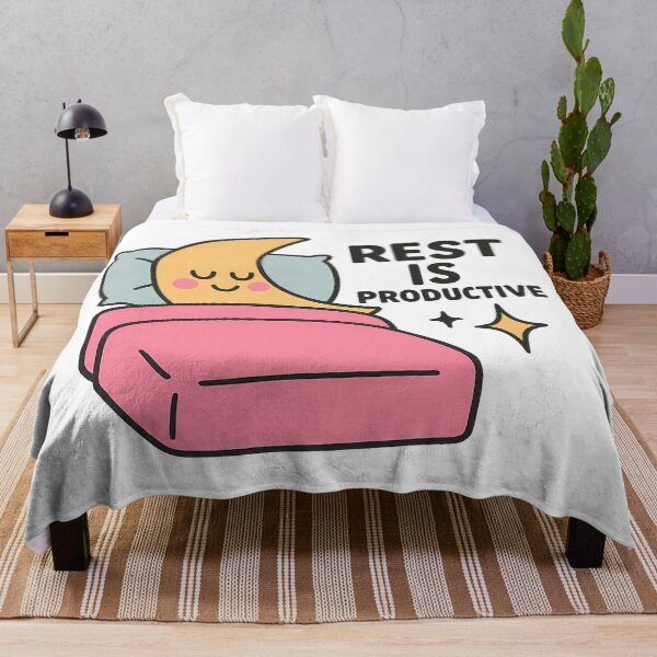 Item preview, Cute Moon Sleeping Rest is Productive Positive Mental Health Art designed and sold by wikawiki.