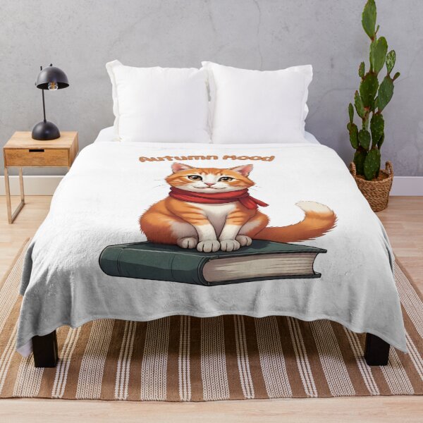 Item preview, Autumn Mood – Cute Cozy Cat Fall Design designed and sold by Pixel--Threads.