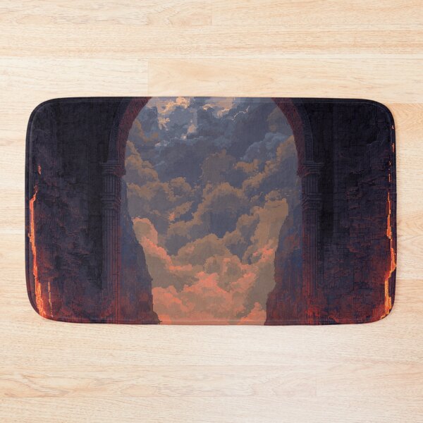 Item preview, Warrior Before the Volcanic Gate Pixel Art designed and sold by Rtymer.