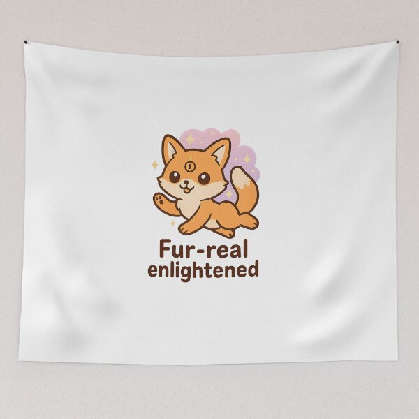 Artikelvorschau, Schwebender Kawaii-Fuchs mit drittem Auge und Glitzer – „Fur-real Enlightened“ entworfen und verkauft von OsasChild.