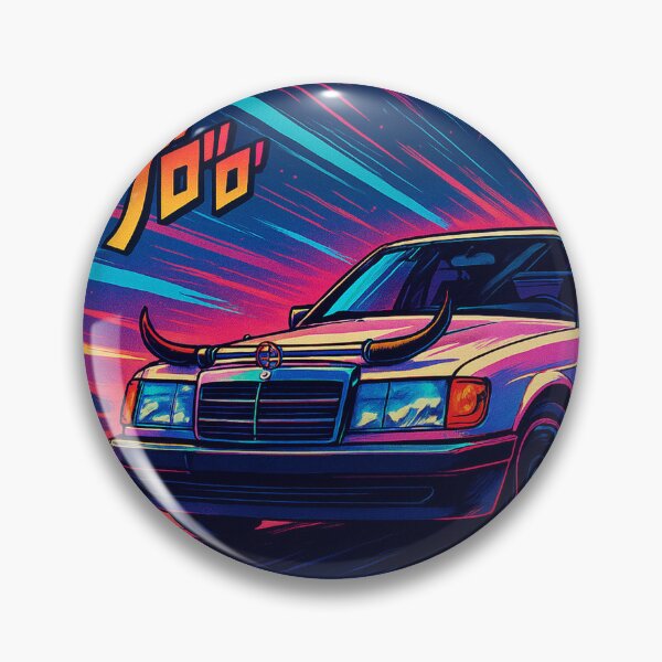 Item preview, Mercedes 190E in Anime Style – Retro Futuristic Art designed and sold by retro car.