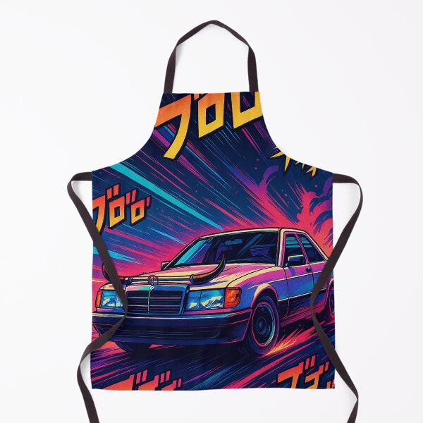 Item preview, Mercedes 190E in Anime Style – Retro Futuristic Art designed and sold by retro car.