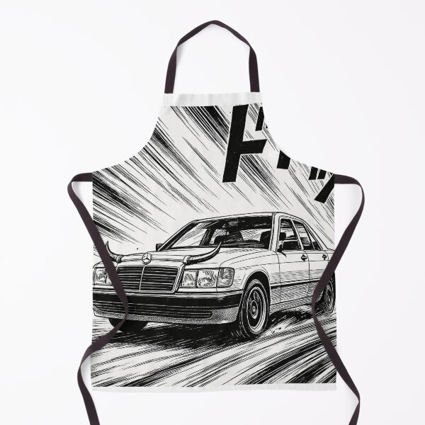 Item preview, Mercedes 190E Manga Style – Retro Black and White Illustration designed and sold by retro car.
