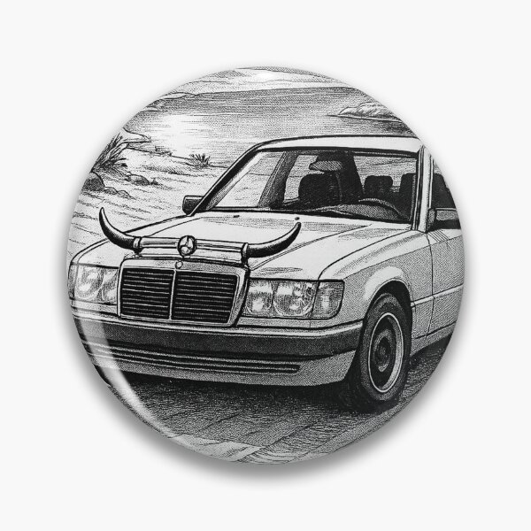Item preview, Mercedes 190E Manga Style – Desert Landscape Illustration designed and sold by retro car.