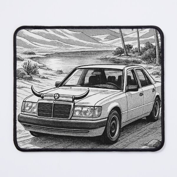 Item preview, Mercedes 190E Manga Style – Desert Landscape Illustration designed and sold by retro car.