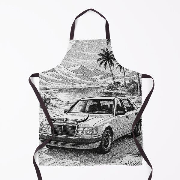 Item preview, Mercedes 190E Manga Style – Desert Landscape Illustration designed and sold by retro car.