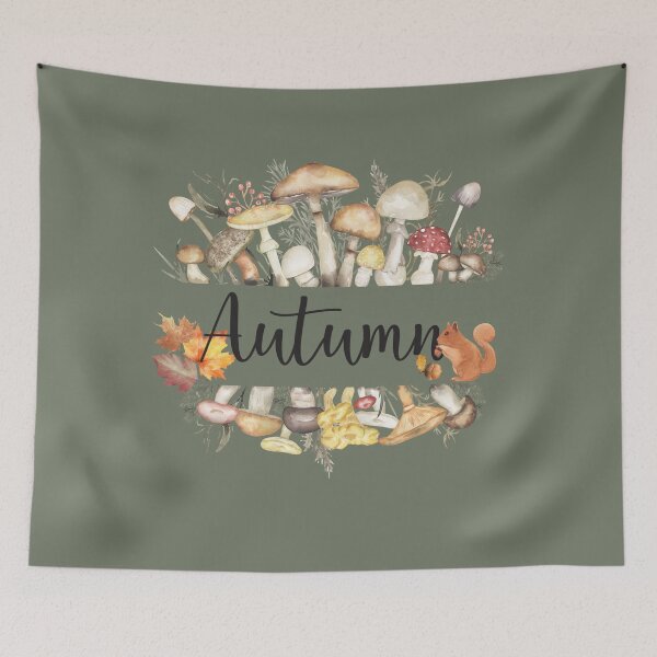 Item preview, Autumn Forest – Mushrooms and Squirrel designed and sold by A-Szczesniak.