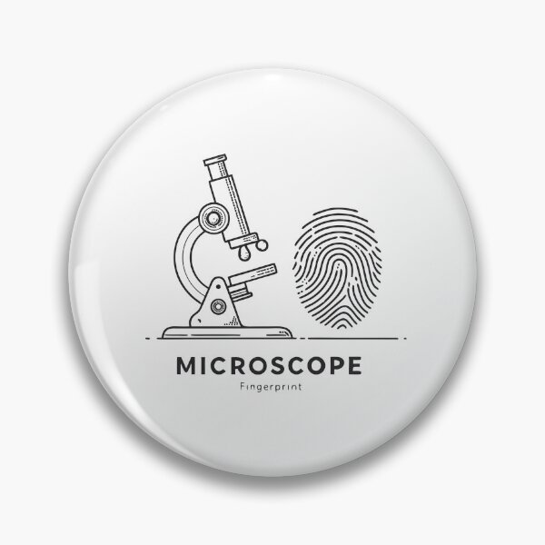 Item preview, Minimalist Forensic Design – Microscope and Fingerprint Line Art in Black & White designed and sold by VividOrganica.