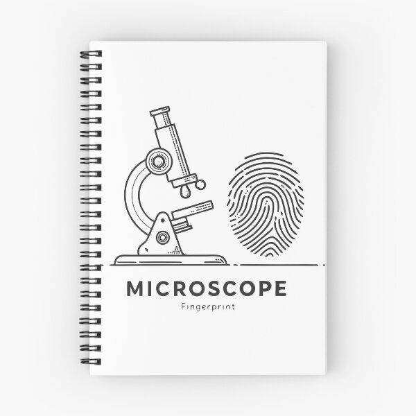Item preview, Minimalist Forensic Design – Microscope and Fingerprint Line Art in Black & White designed and sold by VividOrganica.