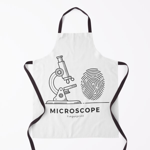 Item preview, Minimalist Forensic Design – Microscope and Fingerprint Line Art in Black & White designed and sold by VividOrganica.