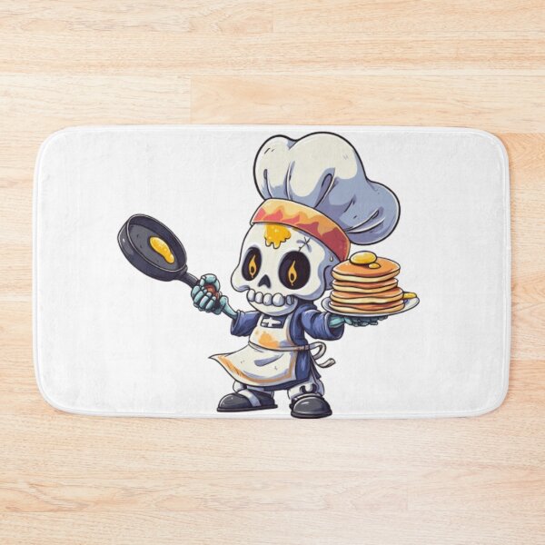 Item preview, Skeleton Chef Cooking Pancakes designed and sold by AlexLineArt.