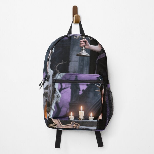 Item preview, Gothic Witch with Pumpkins – Dark Halloween Art designed and sold by ArtiQreate.