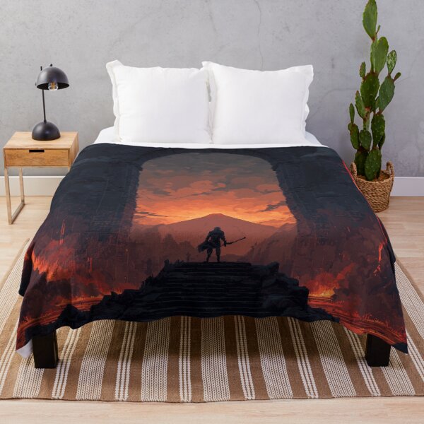 Item preview, Warrior Before the Volcanic Gate Pixel Art designed and sold by Rtymer.