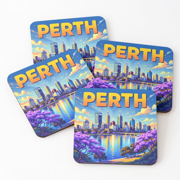 Item preview, Perth, Western Australia: Vintage-Style Painterly Travel Poster designed and sold by LSVart.