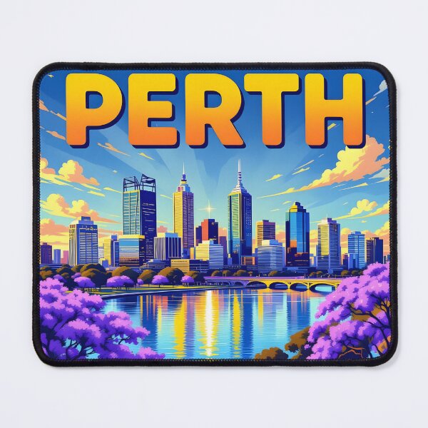 Item preview, Perth, Western Australia: Vintage-Style Painterly Travel Poster designed and sold by LSVart.