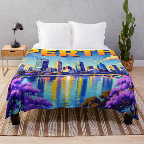 Item preview, Perth, Western Australia: Vintage-Style Painterly Travel Poster designed and sold by LSVart.
