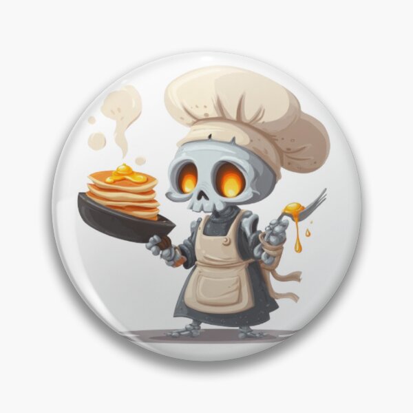 Item preview, Skeleton Chef with Pancakes designed and sold by AlexLineArt.