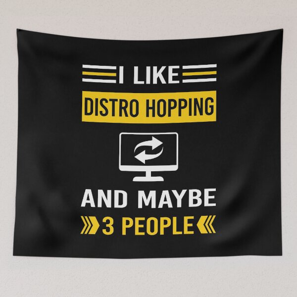 Item preview, I Like 3 People Distro Hopping Distrohopper designed and sold by maymorto.