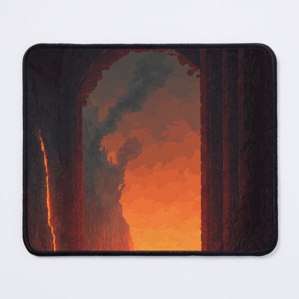 Item preview, Warrior Before the Volcanic Gate Pixel Art designed and sold by Rtymer.