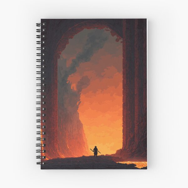 Item preview, Warrior Before the Volcanic Gate Pixel Art designed and sold by Rtymer.