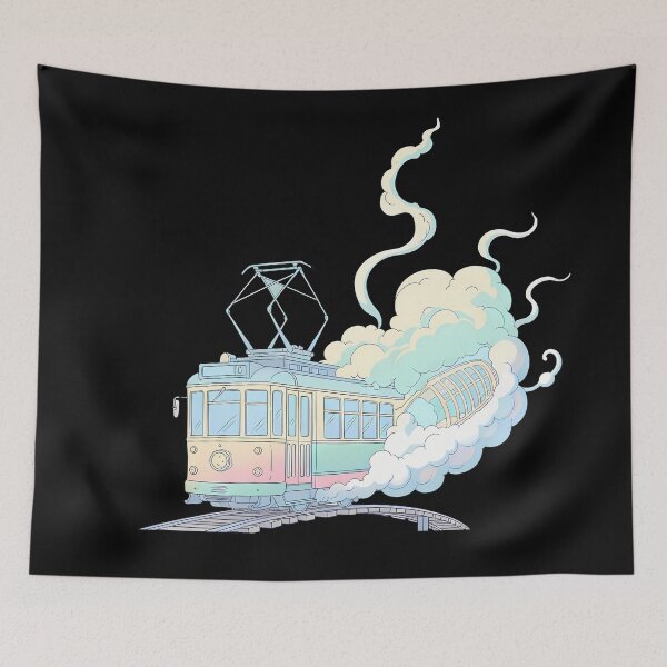 Item preview, Urban Daydream Junction – Surreal City Tram Cloud Art designed and sold by Vrixat.