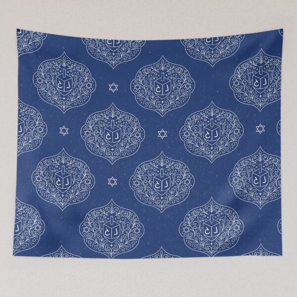 Item preview, Hanukkah Dreidel Pattern – Blue & White Judaica Design designed and sold by Kalleryart.