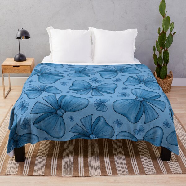 Item preview, Pattern of blue bows on a light blue background designed and sold by Cherevan.