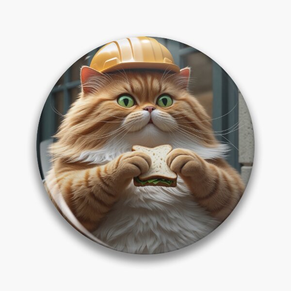 Item preview, Fat cat at work eating sandwich designed and sold by DivingGoblin.